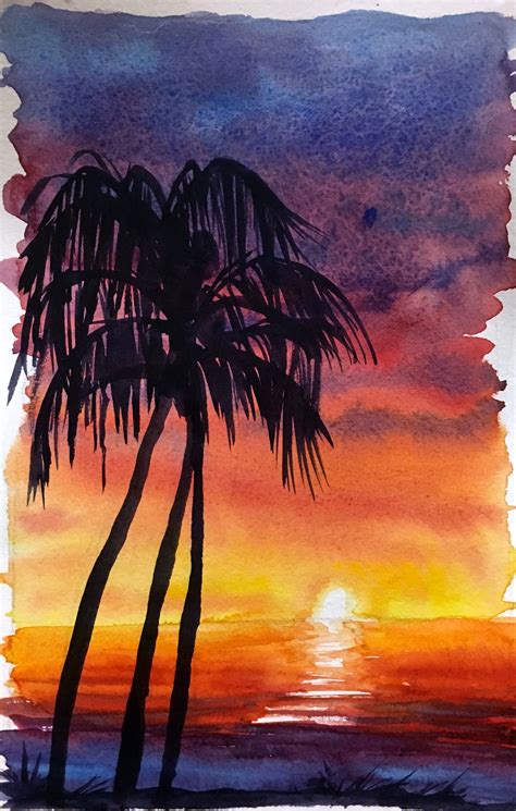 Watercolor Pictures Of Sunsets At Paintingvalley Com Explore