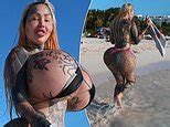Surgery Addicted Model Mary Magdalene Busts Out At The Beach Celeb 99