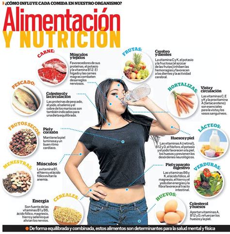 infografía de la sana nutrición en el organismo spanish food unit health and nutrition