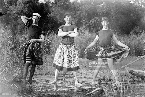Three Cross Dressing Men Show Off Their Finest Skirts Ca 1905 Photo D