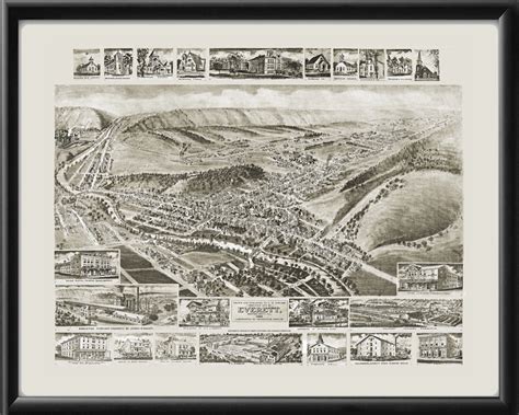 Everett Pa 1905 Vintage City Maps