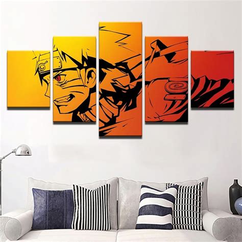Naruto 21 Anime 5 Panel Canvas Art Wall Decor Canvas Storm