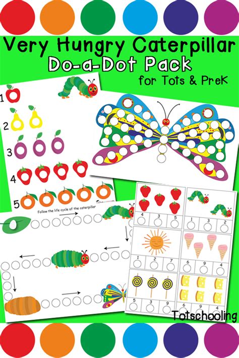 Free Set Of Very Hungry Caterpillar Do A Dot Printables