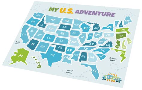 Little Travelers Club Us Kids Map