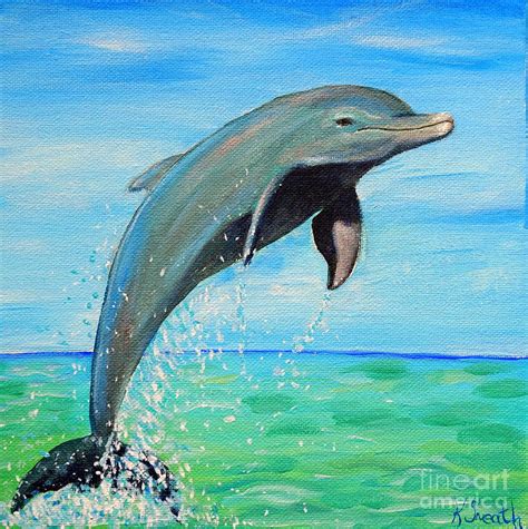 Dolphin Painting By Kirsten Sneath Fine Art America