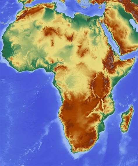 Africa Relief Map Maps On The Web