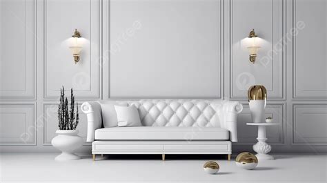 Sofa And Decorations In A Stylish 3d Studio Furniture Rendering