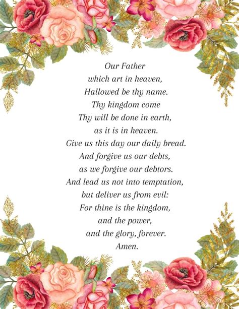 The Lords Prayer Printable