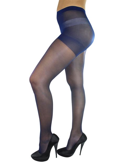 Navy Blue Spandex Sheer Control Top Hosiery Tights 706433054695 Ebay