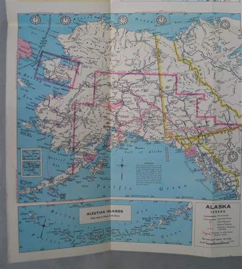 Vintage Map Alaska Americas Last Frontier