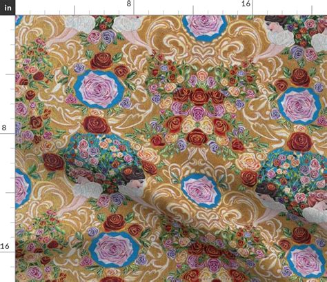 Victorian Ladies Casting Roses Fabric Spoonflower