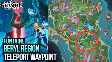 All Teleport Waypoint Hidden At Beryl Region Fontaine Genshin