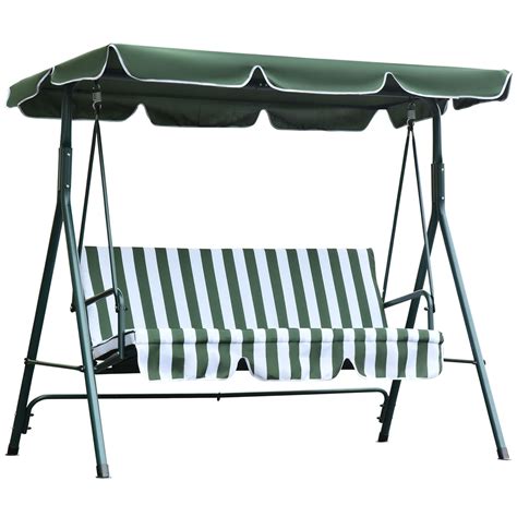 Outsunny Outdoor 3 Person Metal Porch Swing Grelly Uk