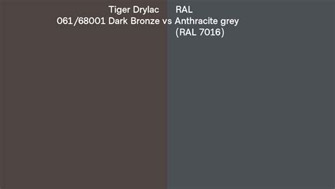 Tiger Drylac 061 68001 Dark Bronze Vs RAL Anthracite Grey RAL 7016
