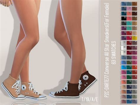 Pzc Darte77 Converse All Stars Recolour By Pinkzombiecupcakes Sims 4