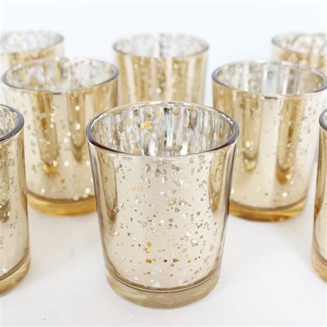 12pk Mercury Gold Votive Holder