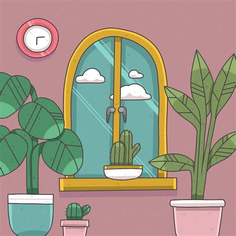 Premium Vector Hand Drawn House Plants Illustration