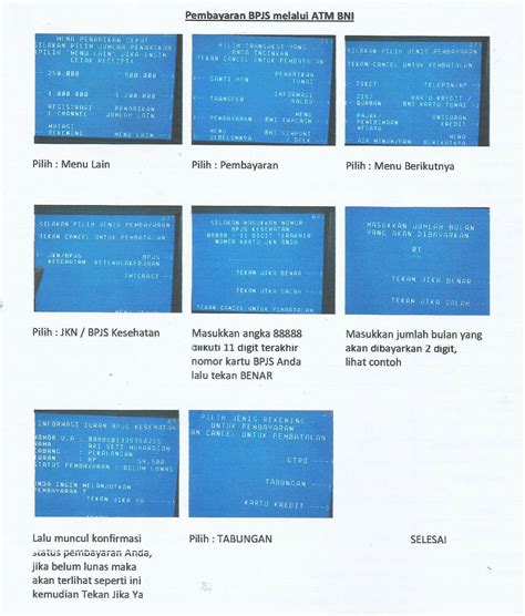 Cara Bayar BPJS Via ATM BNI Mandiri BRI Lengkap - Pasien Sehat