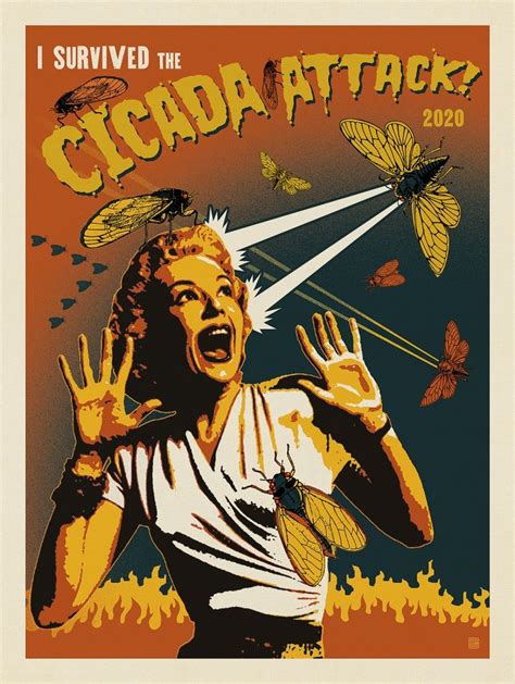 cicada invasion screaming woman anderson design group in 2020 vintage poster design hand