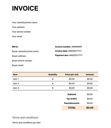 Create An Invoice Free Template Gentlepaws2010 Blog