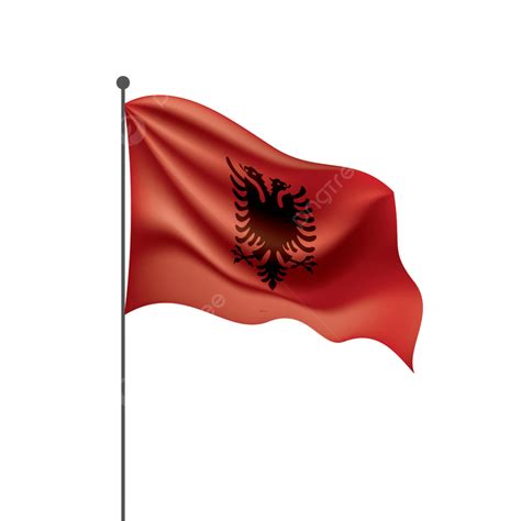 Albania Flag Vector Art Png Albania National Flag Banner Symbol Objects Wave Vector Png