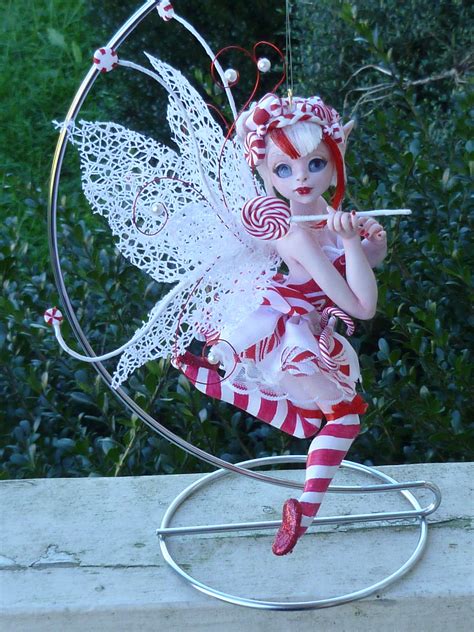 Handmade Polymer Clay Peppermint Fairy By Mystic Reflections