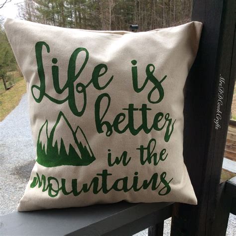 Canvas Pillow, Cabin Pillow, Woodland Pillow, Mountain Pillow, Life in Mountain Pillow, Throw ...