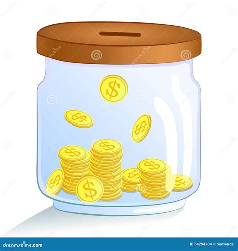 Saving Money Jar Vector Illustration Stock Vector Illustration Of