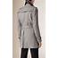 Burberry Mid Length Wool Cashmere Trench Coat In Pale Grey Melange 