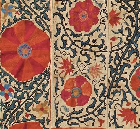 Suzani Embroidered Textile Vintage Textiles Patterns Pattern Art Suzani