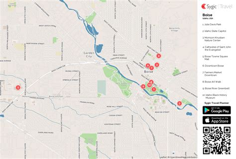 Boise Printable Tourist Map Sygic Travel