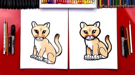 Art For Kids Hub — How To Draw A Cartoon Cougar Bitly2naagla