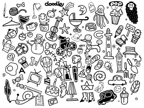 Big Vector Doodle Icons Universal Set Digital Art By Pakpong