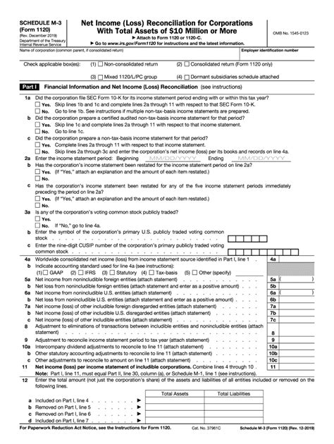 2019 2024 Form Irs 1120 Schedule M 3 Fill Online Printable Fillable