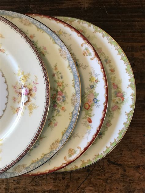 Vintage Mismatched China Dinner Plates For Wedding Bridal Etsy