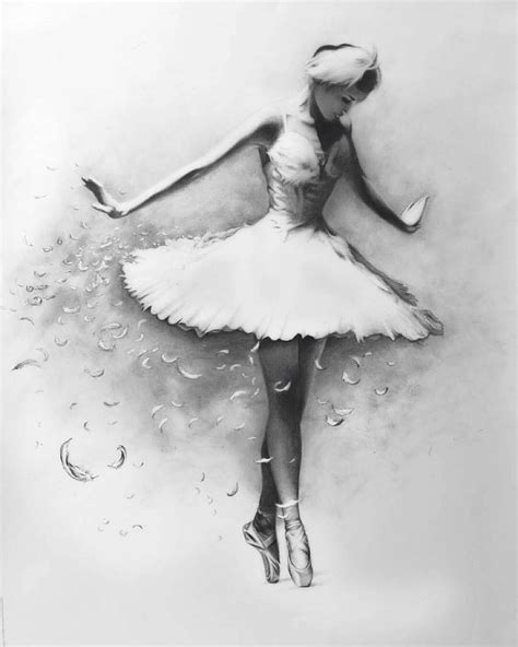 Ballet Dancer Drawing Black And White
