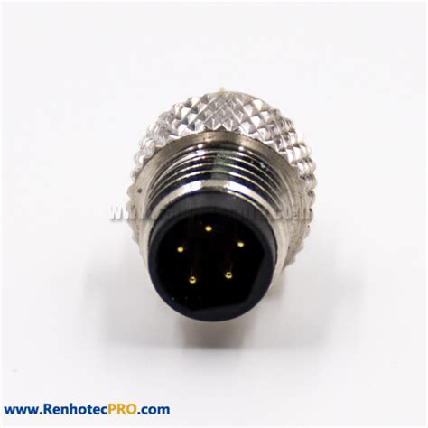 M8 5 Pin Male Connector B Coding Straight Shield Cable Solder Type