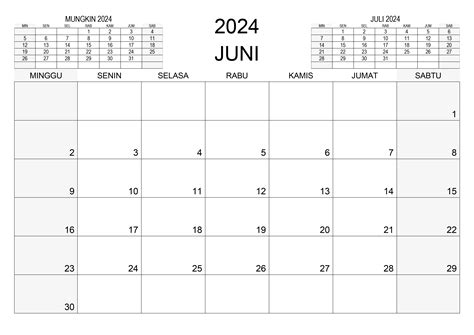 Kalender Juni 2024 Kalender365su