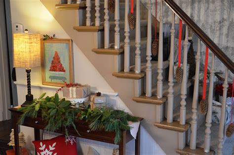 Stair treads and feel you can see here how you probably end up either those giant entryway. Staircase hanging pinecones with ribbon-simple (With ...