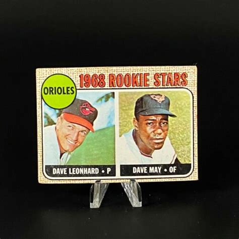 1968 Topps Dave Leonhard Dave May Rookie Stars 56 Orioles Nice Vintage Rare Ebay