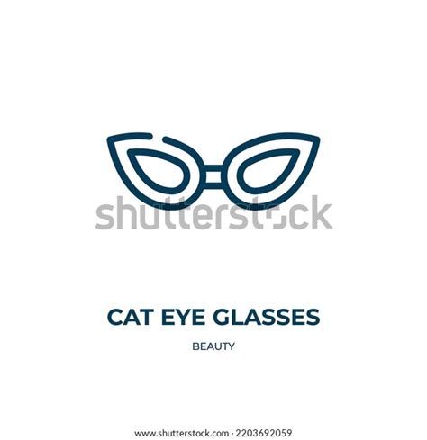 Cat Eye Glasses Icon Linear Vector Stock Vector Royalty Free