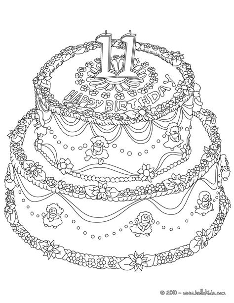 Birtheday Cake 11 Years Coloring Pages