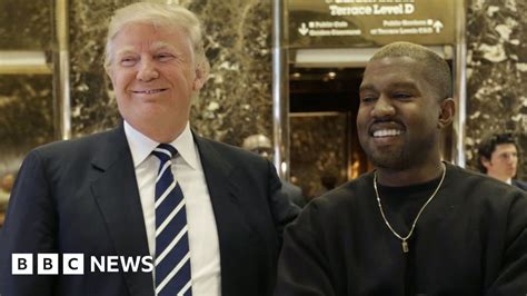 kanye west pictured meeting donald trump in new york bbc news