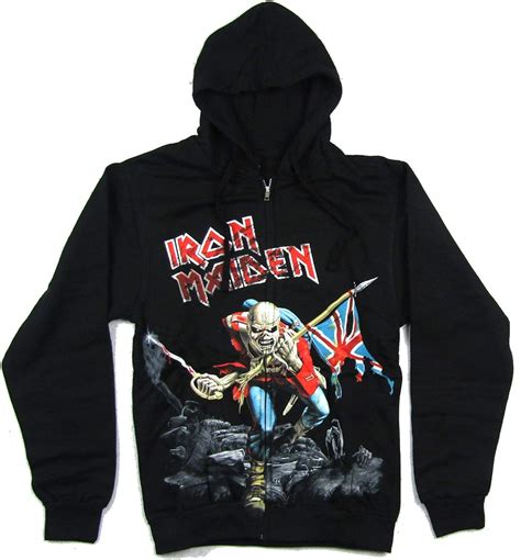 Iron Maiden Scuffed Trooper Black Zip Sweatshirt Hoodie S