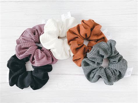 Scrunchies Ribbed Collection Ribbed Cotton Scrunchies Etsy