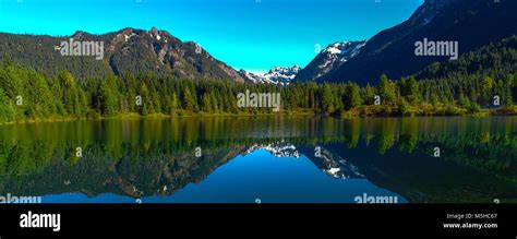 Mountains Reflecting On The Lake Stock Photo Alamy
