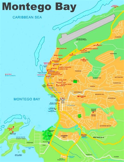 Montego Bay Hotel Map Jamaica Map Montego Bay Jamaica Hotels