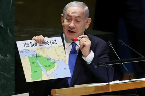 Provokatif Netanyahu Pegang Peta Timur Tengah Tanpa Palestina Di