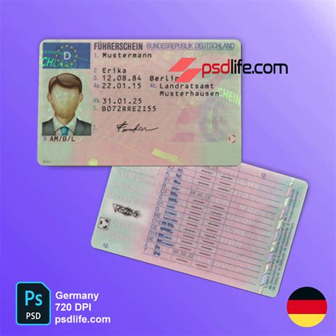 Germany Buy Driving License Photoshop Document Template Format