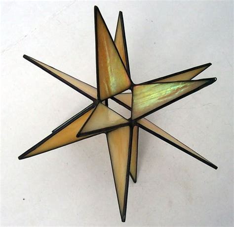 Med Moravian Star Tree Topper Stained Glass 3d Star Etsy Star Tree